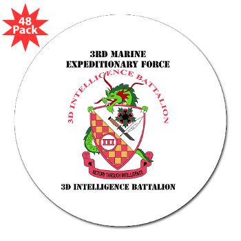 3IB - M01 - 01 - 3rd Intelligence Battalion with Text - 3" Lapel Sticker (48 pk) - Click Image to Close